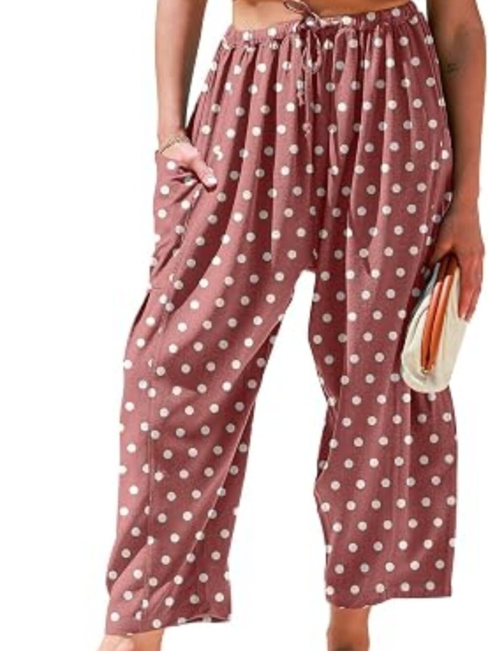 TARSE Women's Linen Wide Leg Pants (L)